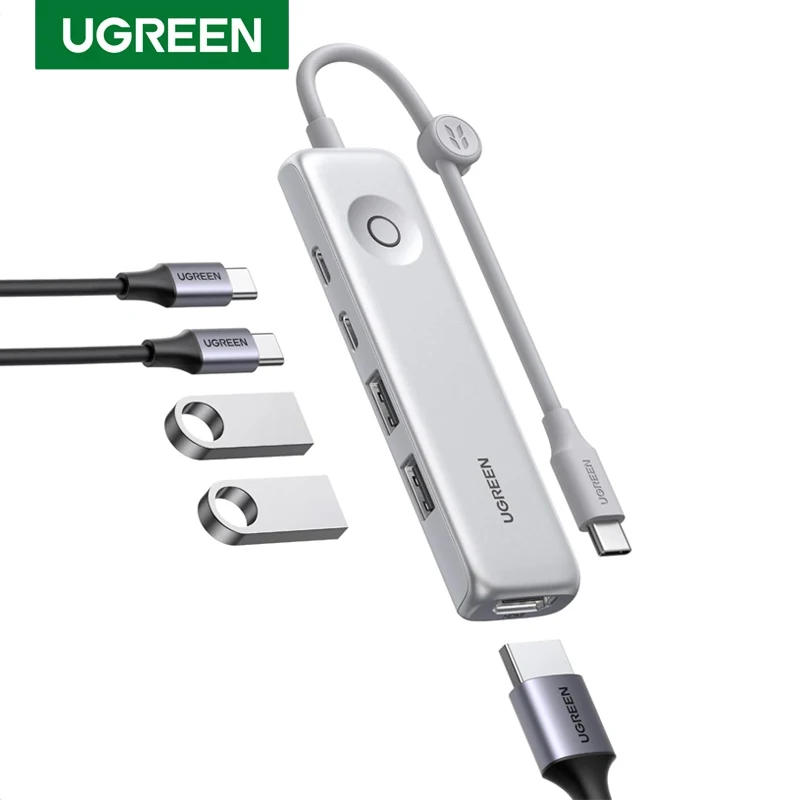 UGREEN USB C Hub 5 in 1 Revodok Portable Type C USB Hub 100W PD Charging 4K 60Hz HDMI 10Gbps USB 3.2 Data Ports for MacBook iPad
