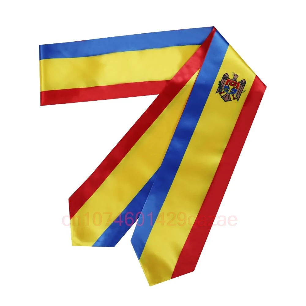 Moldova Flagge 180*15cm Abschluss Schärpe gestohlen Schal doppelseitig für das Studium an Bord der internat ionalen Klasse von 2024