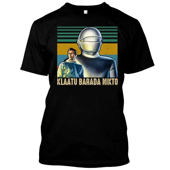 New Klaatu Barada Nikto The Day The Earth Stood Still Logo T-Shirt  High Quality 100%Cotton Short Sleeve