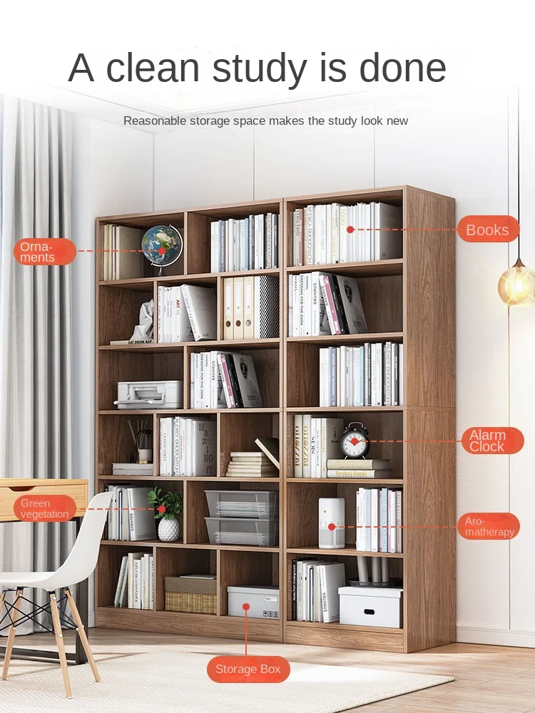 Simple Bookshelf Floor Wall Living Room Shelf Bedroom Storage Rack Locker Simple Modern Home Bookcase