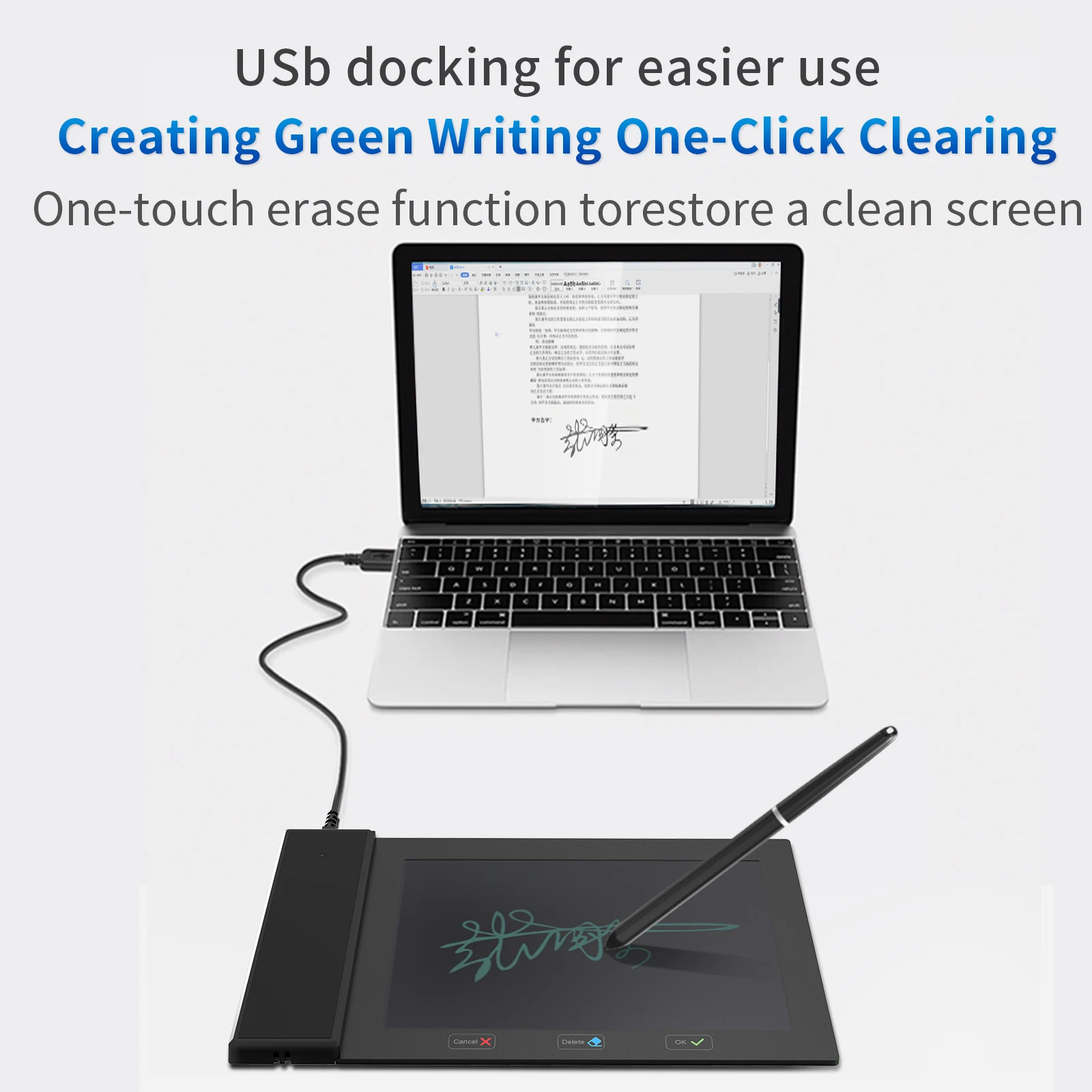 

Блокнот для захвата подписи 6x4 дюймов. Зона письма со стилусом без батареи. Подходит для планшетов Mac, Win, Kirin, Unisy.