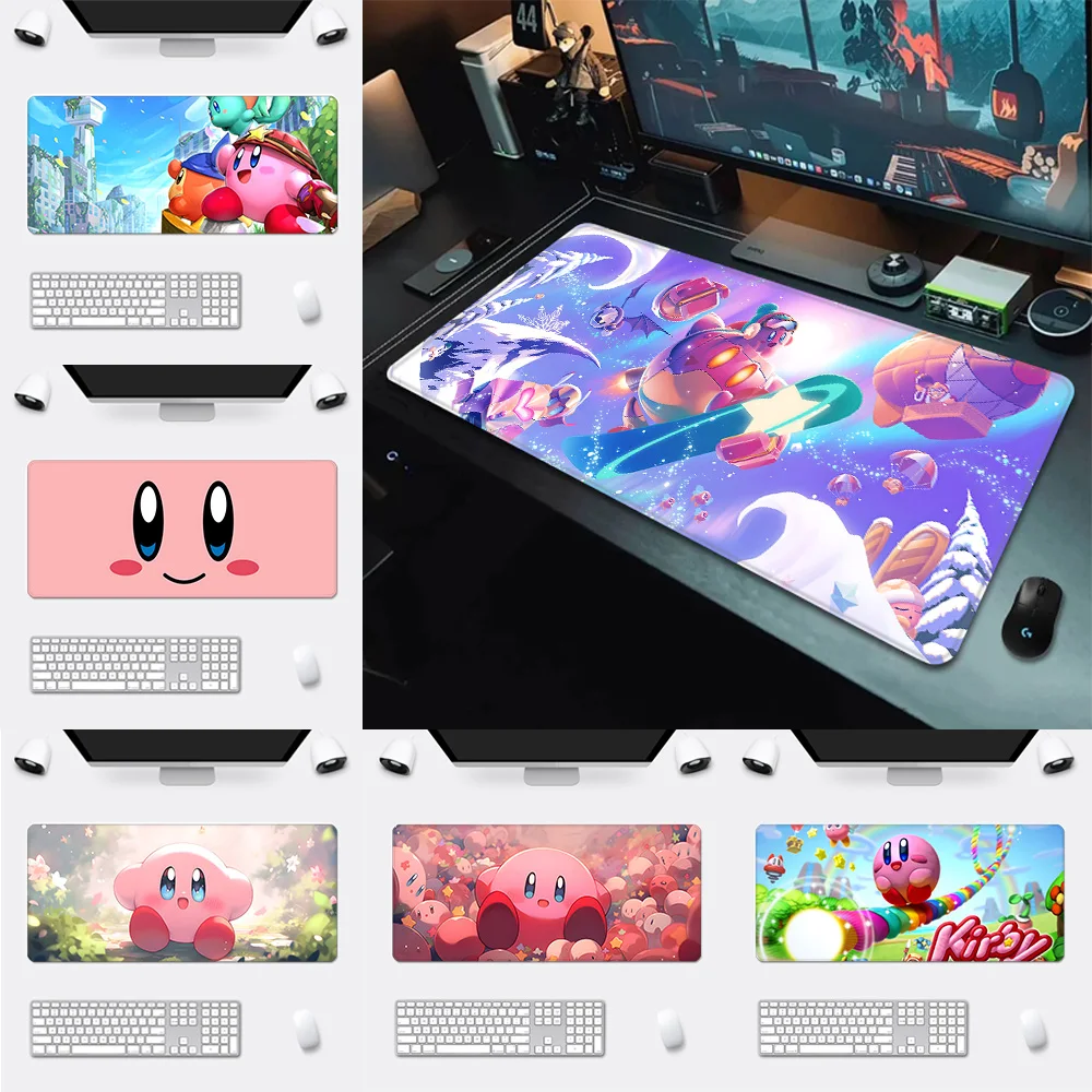 

Mousepad HD Printing Computer Gamers Locking Edge Non-slip Mouse Pad Cute anime pink Kirbys XXL90x40cm Keyboard PC Desk Pad