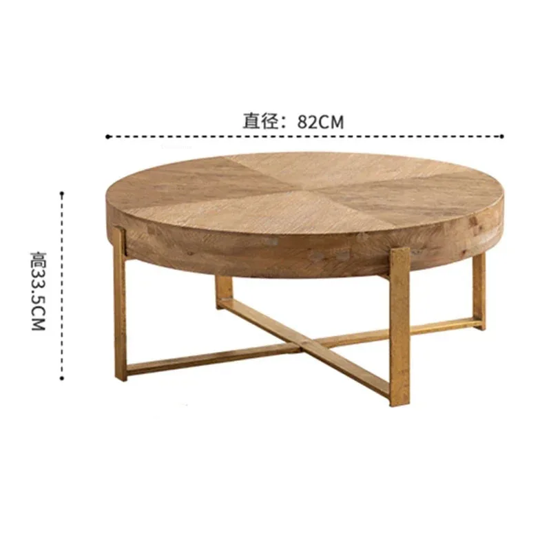 Nordic Solid Wood Coffee Tables Café Furniture Round Table Simple Retro Creative Multi-functional Household Balcony Tea Table