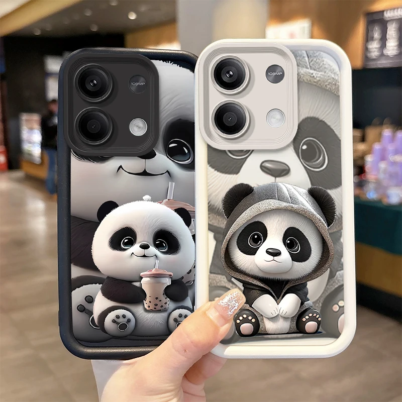 Giant Panda Silicone Phone Case for Xiaomi Redmi Note 13 12 Pro Plus 4G 5G 13C 12C Turbo 11 11S 10 10S 9 10A 10C 9C A2 A1 Cover