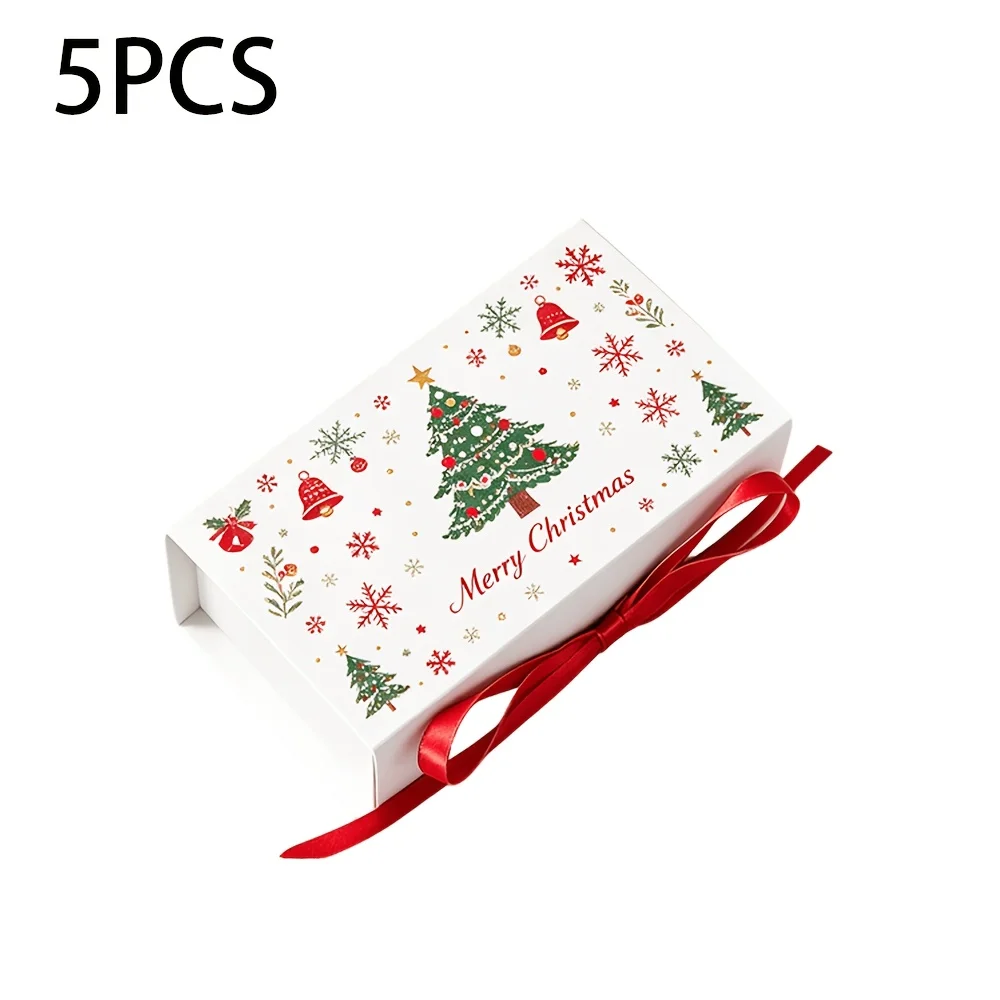 Christmas Snowflake Printed Gift Boxes with Ribbon