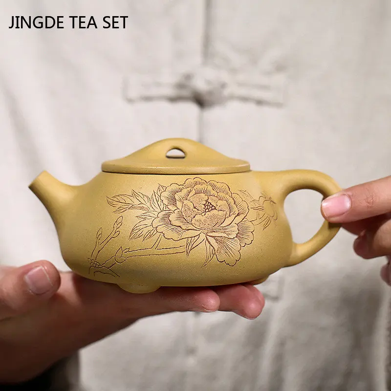 

Yixing tea pots Purple Clay Stone scoop Teapot beauty kettle Raw ore Handmade Boutique Teaware Chinese Tea Ceremony Gift 250ml