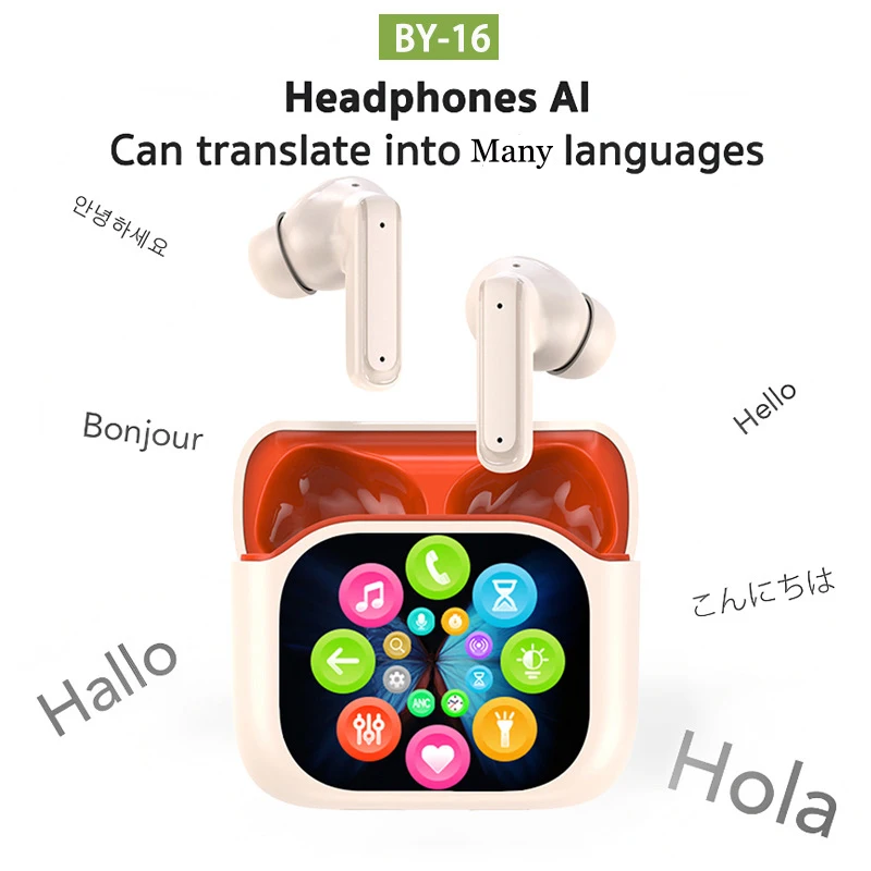 หูฟังบลูทูธแปลภาษา AI ปี 2025 พร้อมหน้าจออัจฉริยะ แบตเตอรี่ใช้งานได้นาน ลดเสียงรบกวน หูฟังไร้สายดิจิตอลแบบใหม่