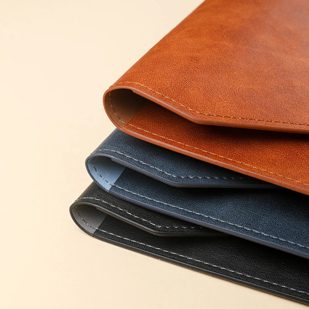 Customized name: A4 business file bag, leather material, thick and waterproof storage bag, office bag, bill bag
