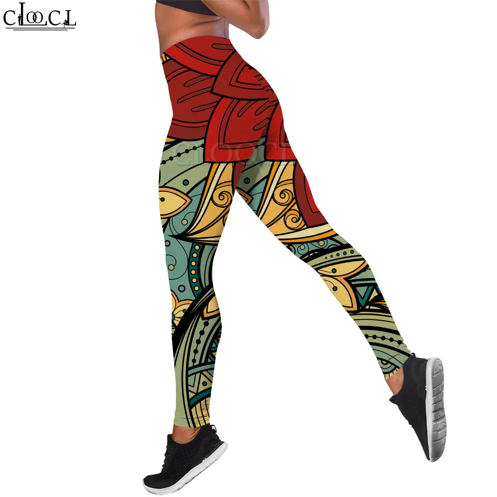 CLOOCL leggings dames yogabroek sportkleding oefening bloemenprint gymleggings hoge taille naadloze mode push-up broek