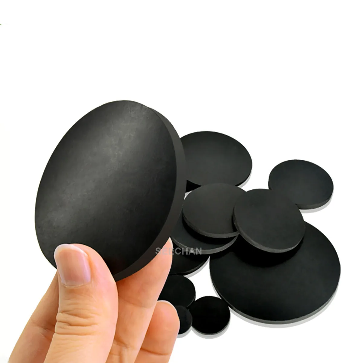 

10Pcs Rubber Solid Round Gasket / Waterproof Thickened Shock Absorption Sealing Pad Dia 5-150mm Thick 1/1.5/2/3/4/5/6/8mm