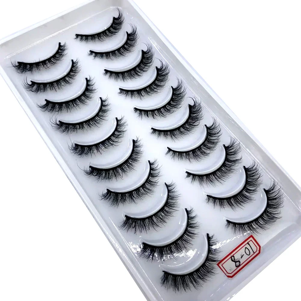 HBZGTLAD 10 Pairs of 3D Mink Natural Dramatic False Eyelashes Cosmetics Wholesale False Eyelashes Extend Eyelashes