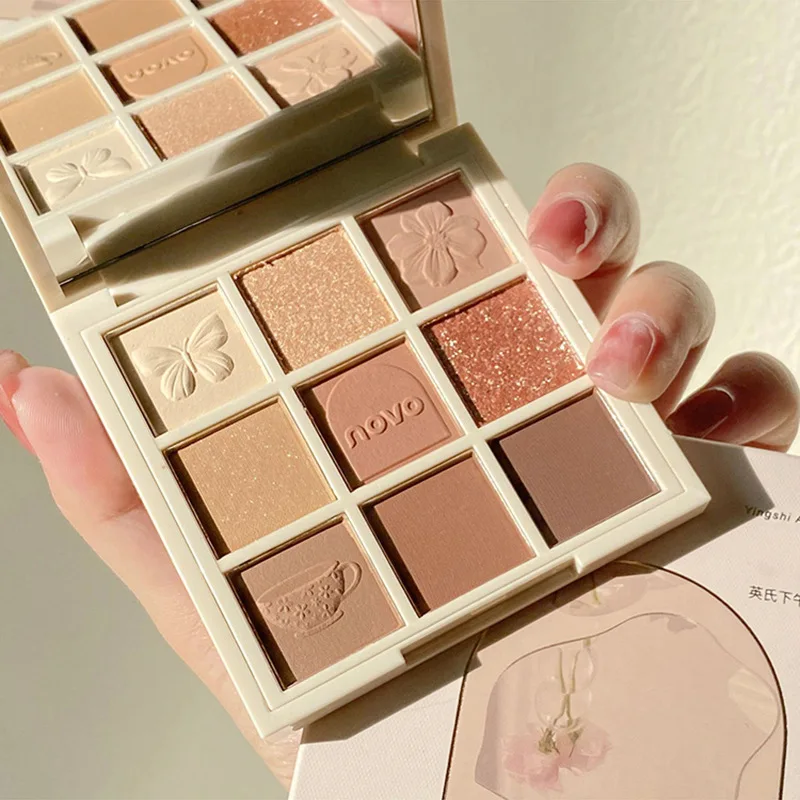 زهرة تعرف تسعة ألوان علبة ظلال العيون تسعة قصر شبكة ماتي اللؤلؤ الصيف الحليب الشاي الأرجواني الخوخ الوردي الطازجة المتخصصة #1