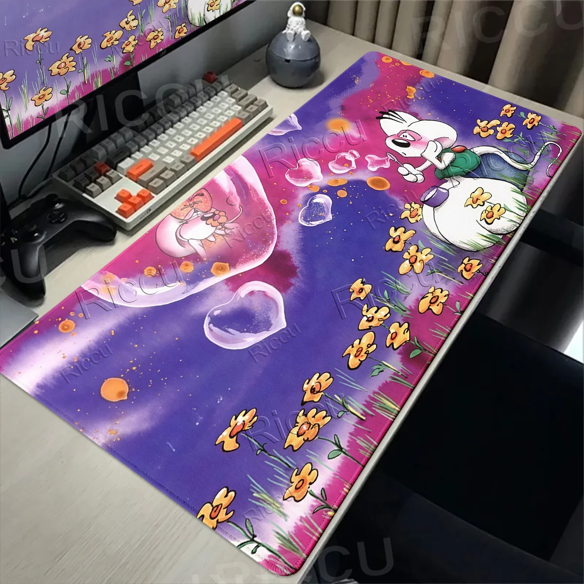 D-Diddl Mouse Pad Anti-slip Home Cartoon Custom Ergonomic Office Aesthetic Rubber Extended Desk Mat Keyboard PC LockEdge Carpets