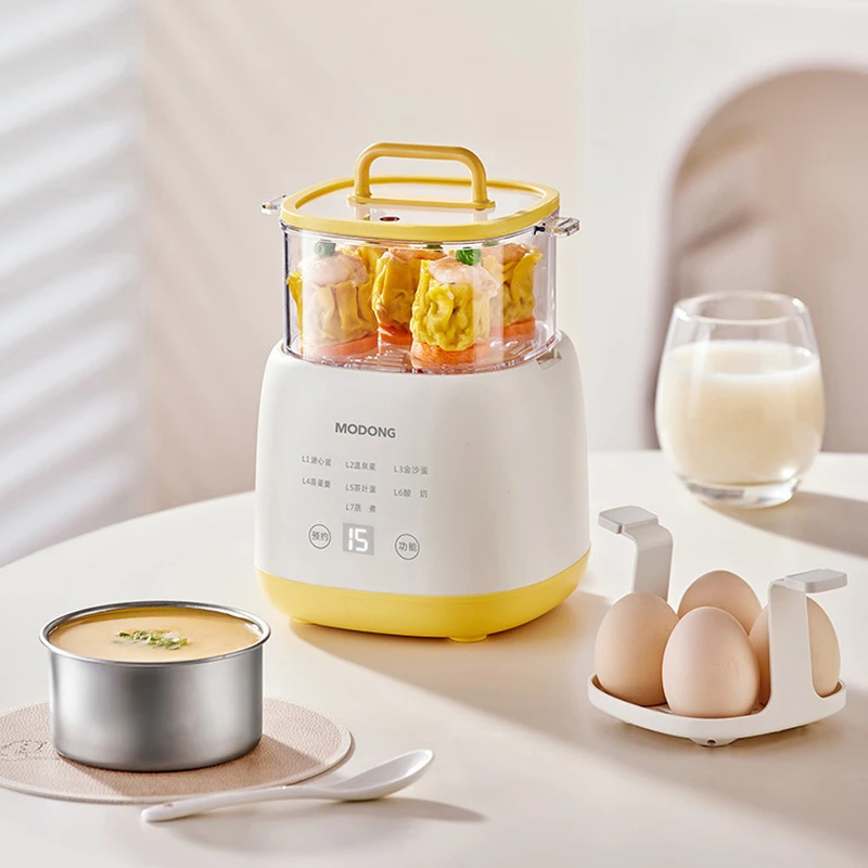 300W Electric Egg Boiler Breakfast Machine Multicooker Steamer Automatic Egg Cookers Home Egg Custard Steaming Cooker with Timer