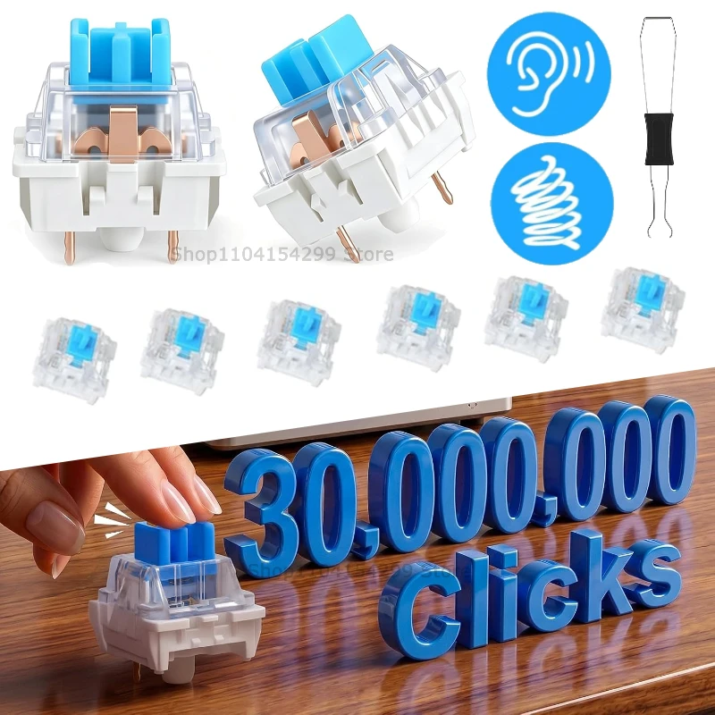 20-100 PCS Keyboard Switch Keyboard Clicker Key Replacement 3 Pin Tactile Switch Keyboard Replacement Accessories & Clip