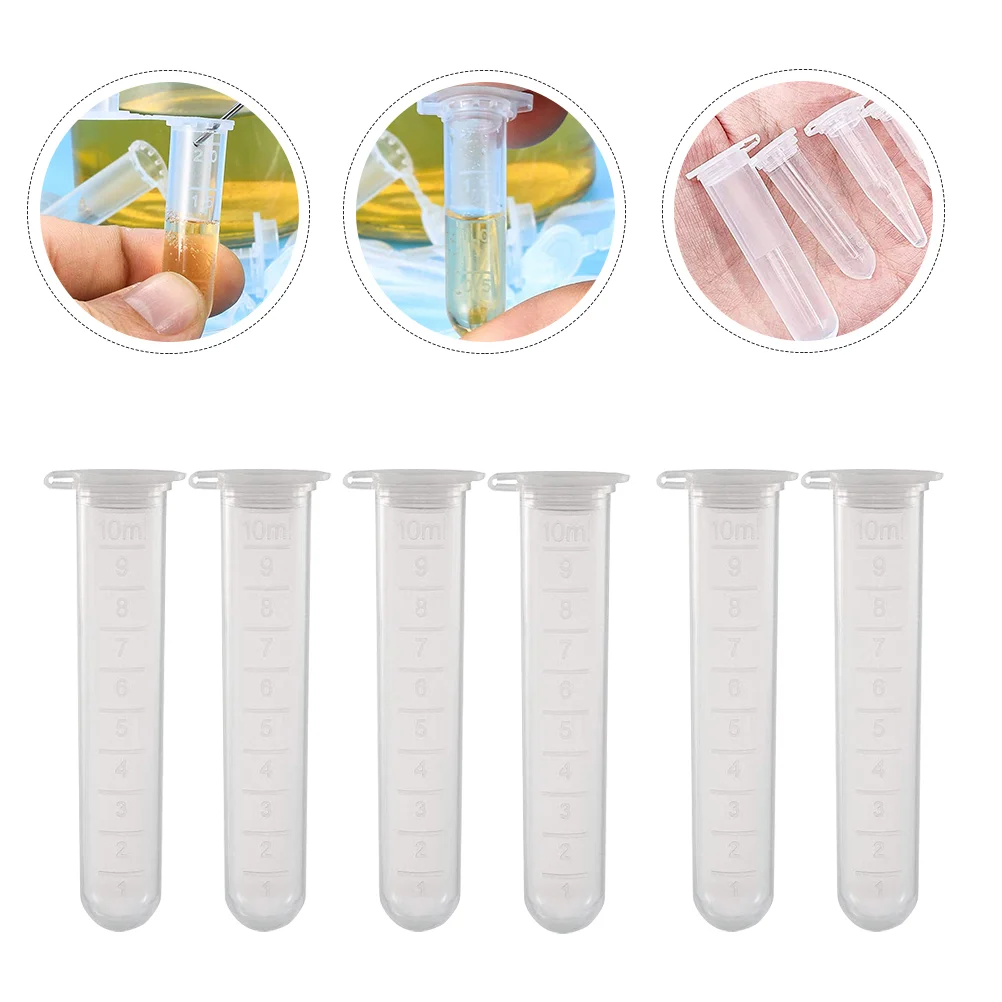 

200 Pcs Plastic Pipe Centrifuge Tube Lids Tubes Polypropylene Pp 10ml Test