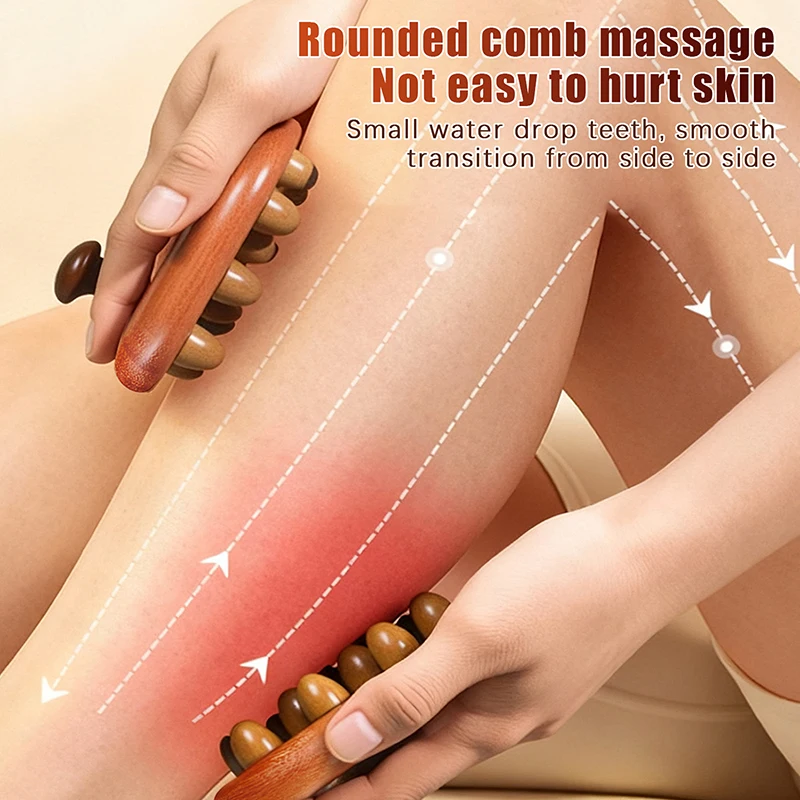 

NEW Wood Handheld Massage Brush Wood Meridian Gua Sha Slimming Brush Massager Abdome Full Body Massage Comb Acupressure Brush