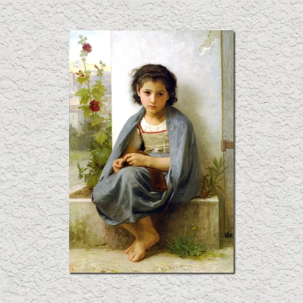 

Realist Canvas Prints HD William Adolphe Bouguereau Painting Posters Figure Children Artwork Picture Sitting Room Decor Large
