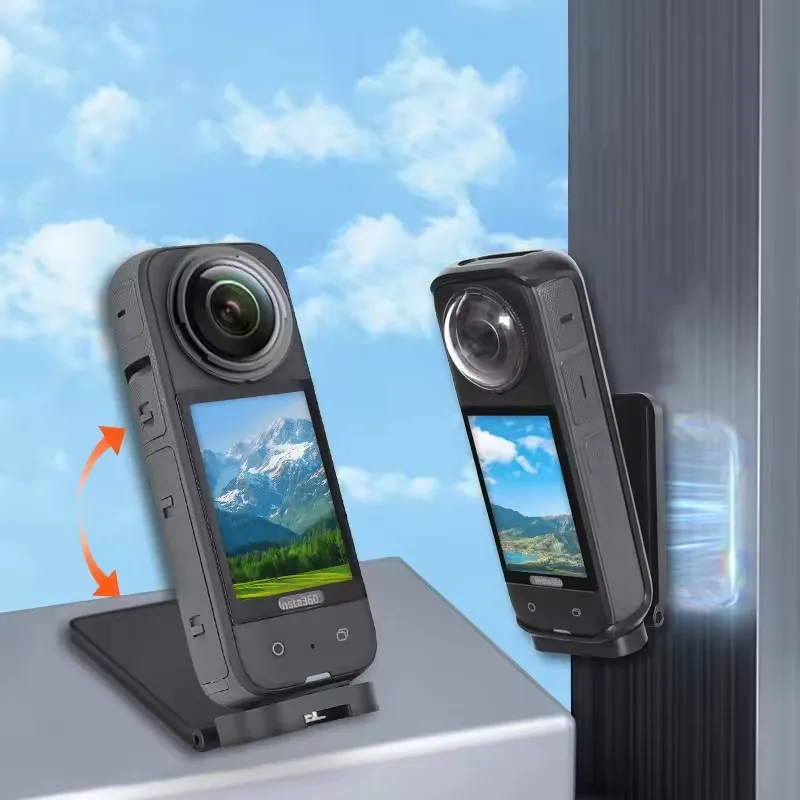 Insta360 X5 X3 X4 용 마그네틱 스포츠 카메라 홀더 Vlog 자동차 비디오 액세서리 용 마그네틱 데스크탑 스탠드 벽걸이 형 홀더베이스