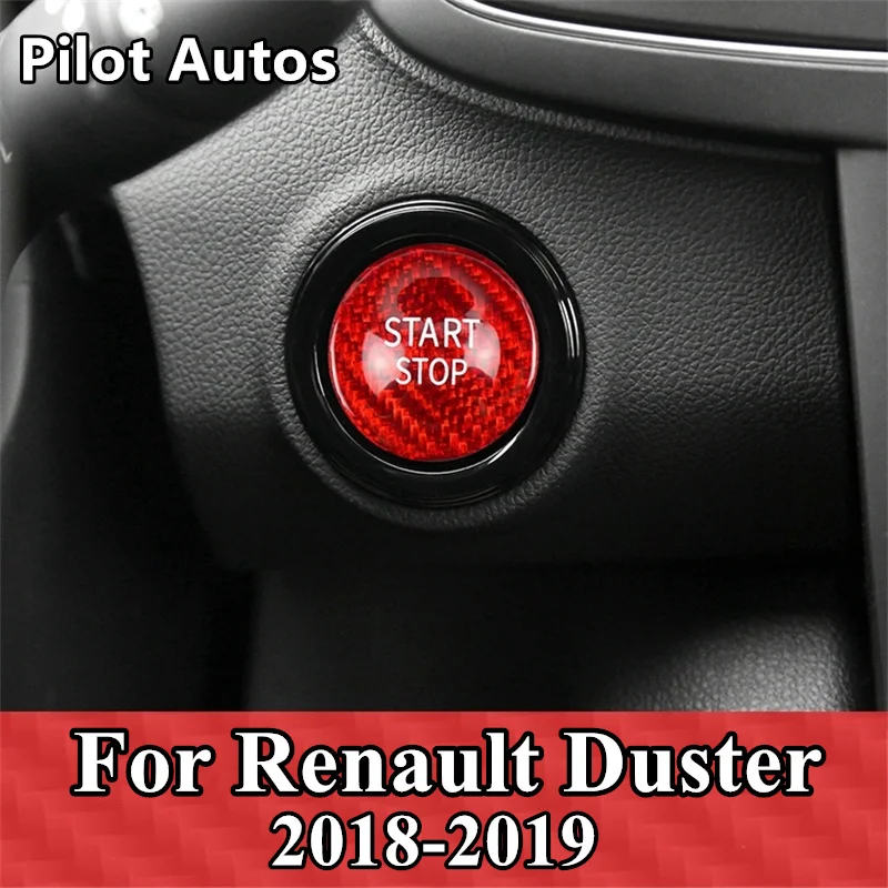 

2018 2019 For Renault Duster Car Engine Start Stop Button Cover Genuine Carbon Fiber Sticker