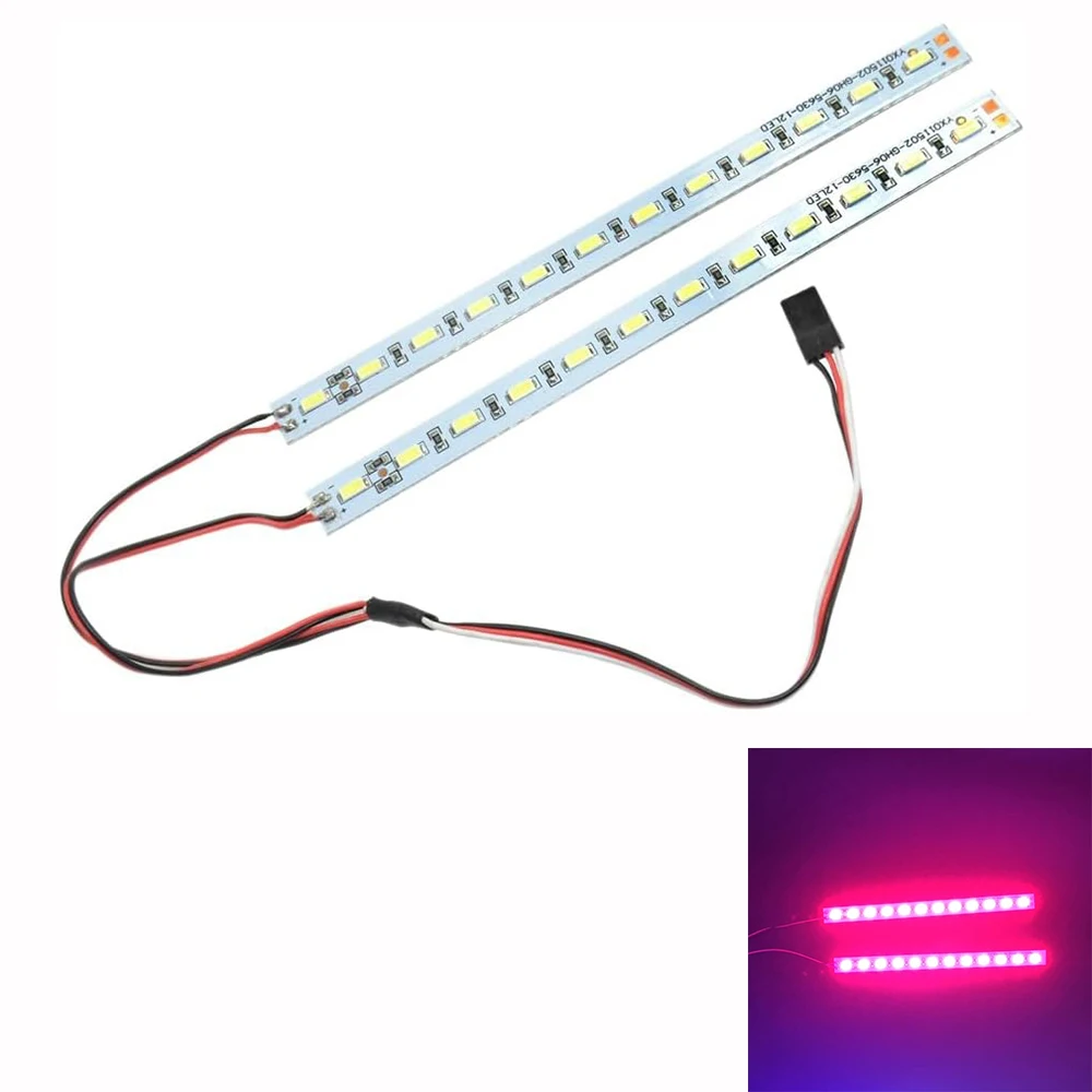 2 Stück 1/10 RC Auto Zubehör Drift Car LED Chassis-Lichtlampen für 1/10 1/8 RC Auto Drift Crawler Buggy - (Farbe: Blau/Rot/Weiß) – Detail 2