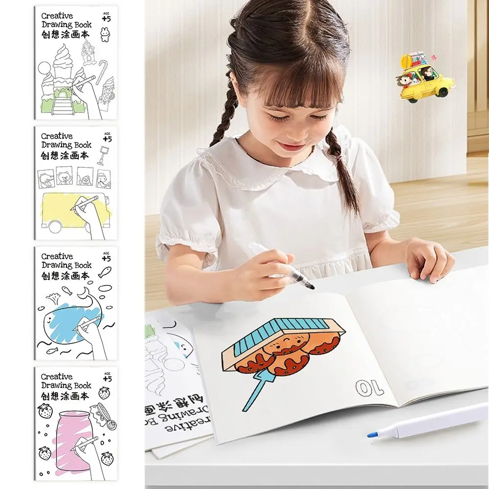 أنيمي رسم كتاب التلوين الإبداعي DIY أدوات التدريس اللوحة البسيطة الكتابة على الجدران كتب الكتب اللوحة