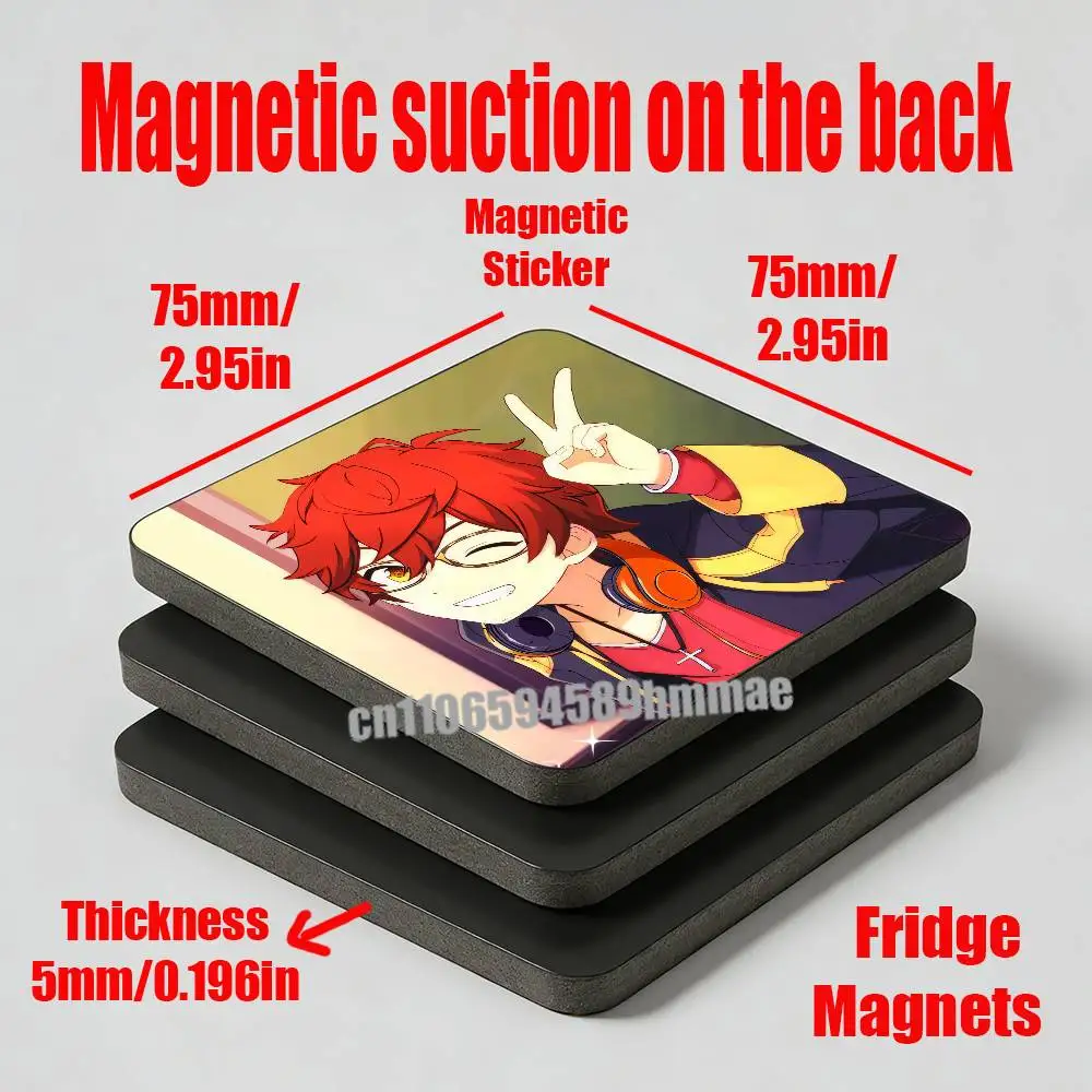 For Mystic Messenger 707 Fridge Magnetic Cards Cover Metal Icebox Cabinet Custom Refrigerator Magnets