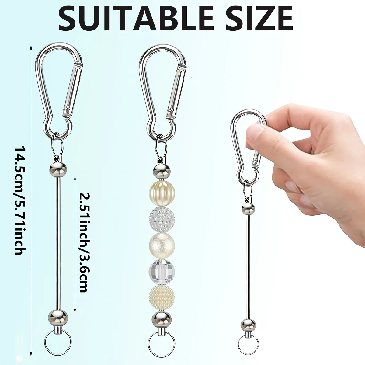 Accessory Gift 15pcs Wholesale Cheap Elegant Blank Beading Key Chain Rods DIY Jewelry Parts, Rental House Student Daily Car Key