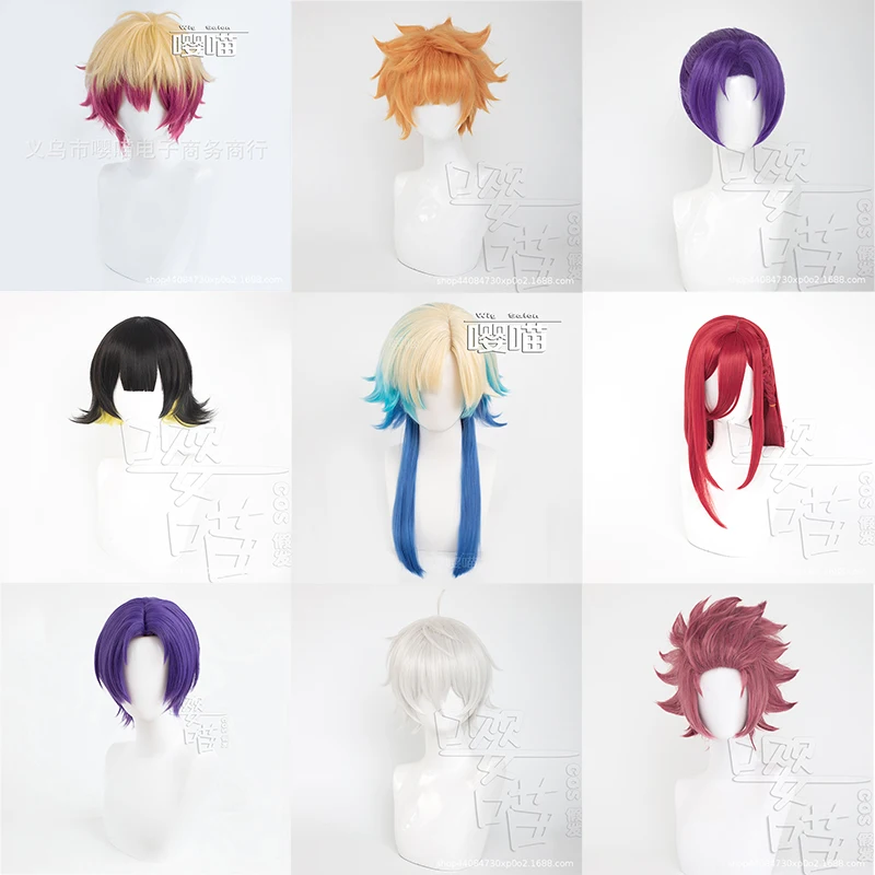 أنيمي الأزرق قفل شعر مستعار مايكل كايزر بيروكات صناعية تأثيري ازياء Chigiri Hyouma ltoshi Sae Mikage Reo Alexis Ness تأثيري الباروكات