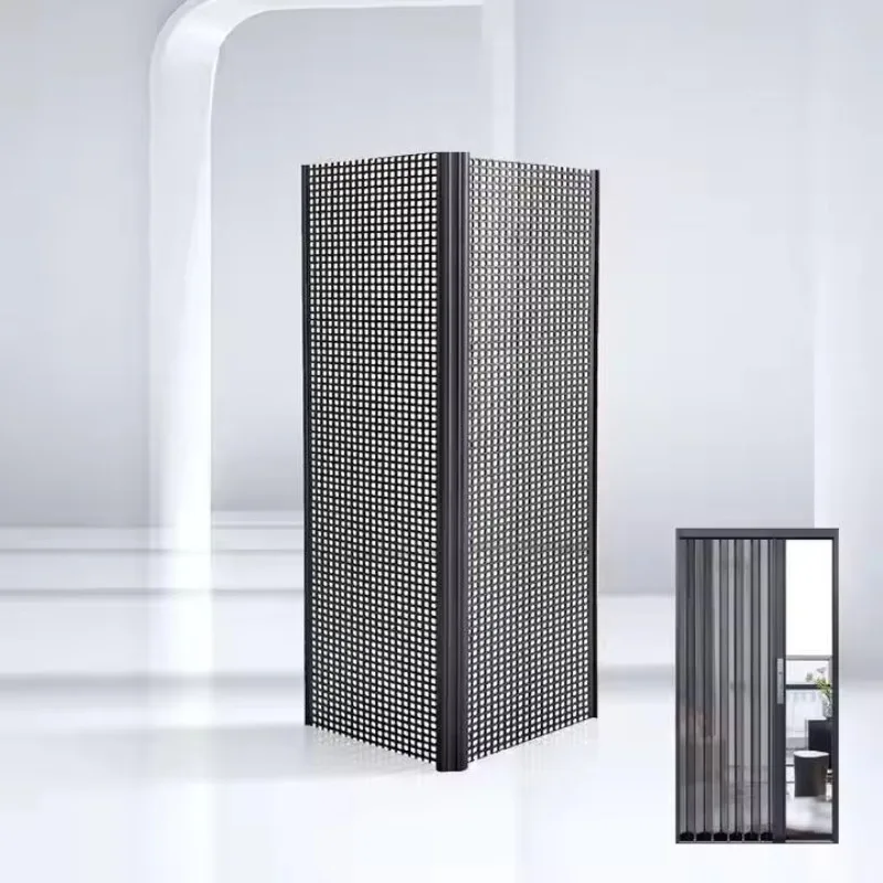 Diamond Mesh Folding and Sliding Anti-mosquito, Dog, Rat, Anti-theft, Able Aluminum Alloy Invisible Sand Door - view 3