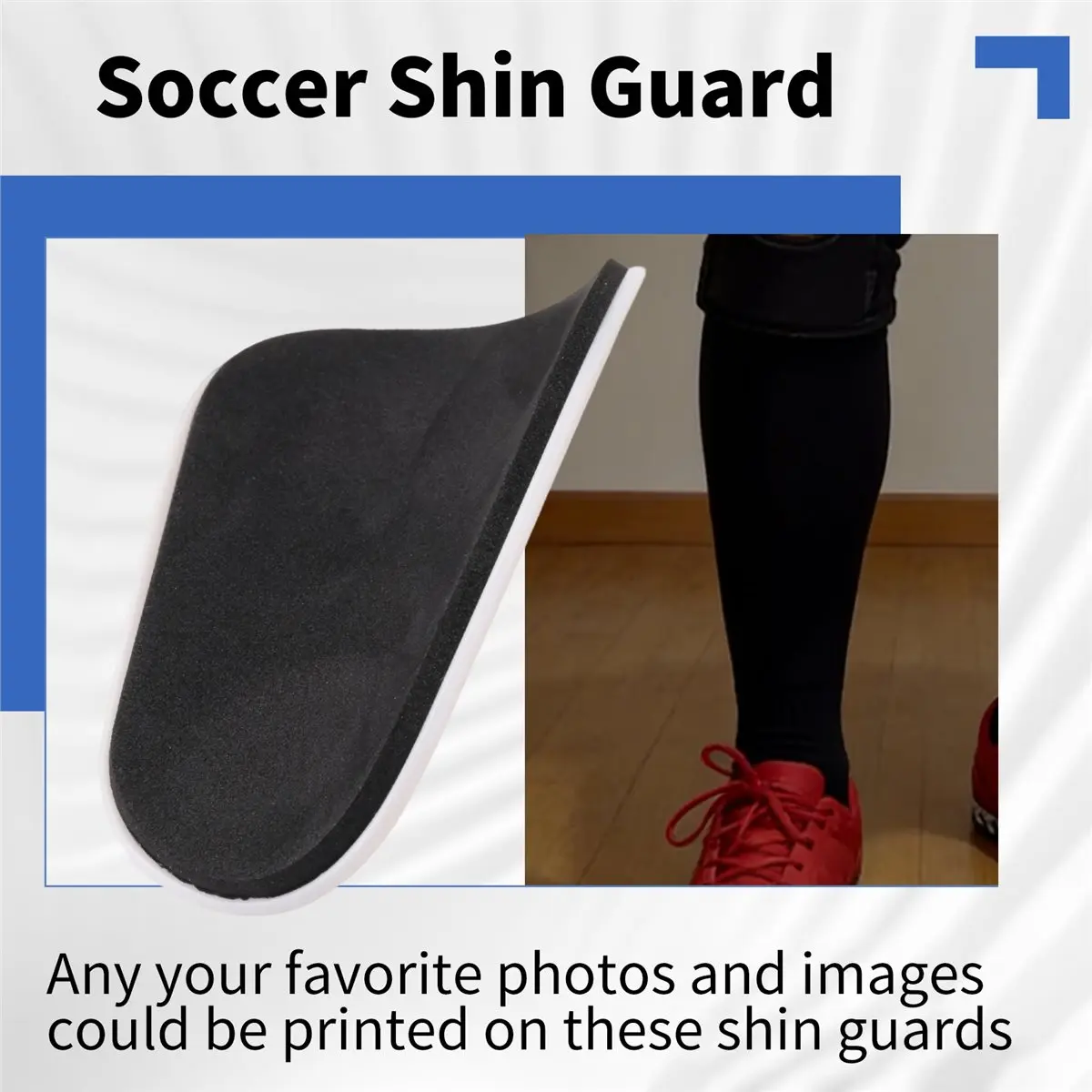 [N88R] Blanks Sublimation Sports Soccer Shin Pad Leg Support Football Shinguard for Adult Teens Personalized Gift,Large