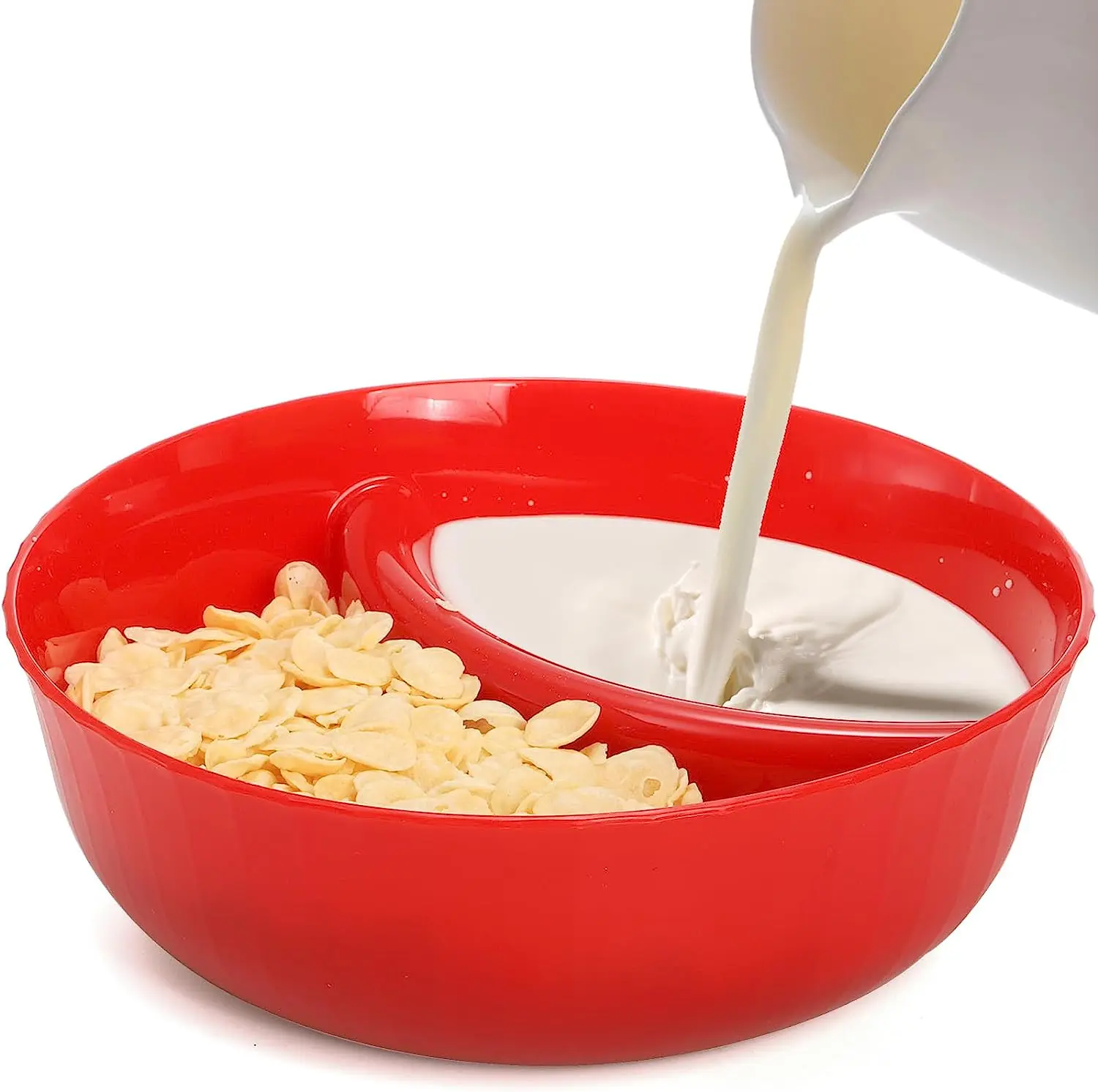 Anti-soggy Cereal Bowls Plastic Divided Bowl for Chip and Dip Separated Snack Bowl Sauce Dipping Dish for Ice Cream milk bowl