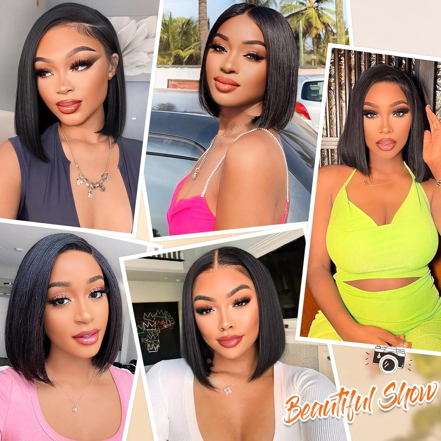 بوب شعر مستعار شعر الإنسان 13x4 HD الدانتيل الجبهة الباروكات شعر الإنسان 24 بوصة طبيعي أسود شعر طبيعي مفرود شعر مستعار 200 الكثافة 12A الباروكات #6