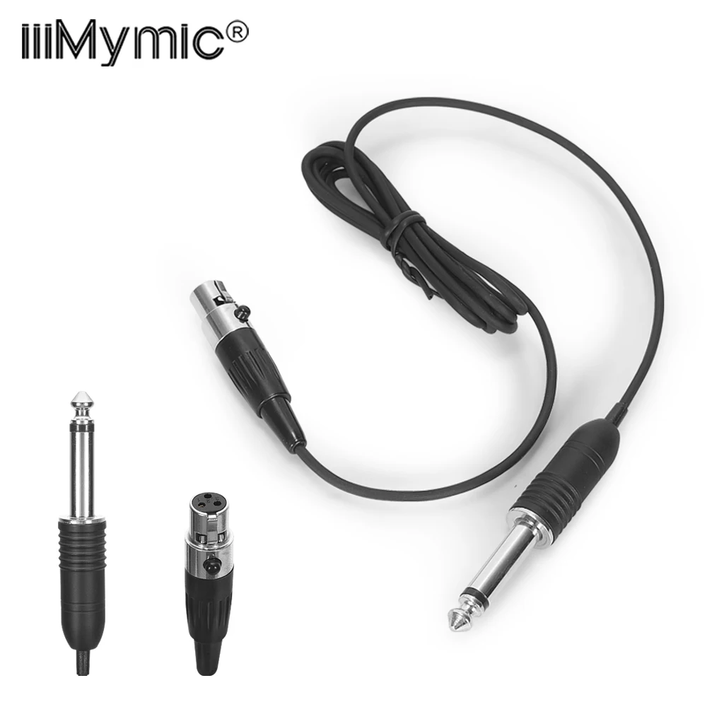 Iiimymic Guitar Bass Cable Instrument Mini 3Pin XLR TA3F to 1/4 6.5mm 6.35mm for AKG Samson Bodypack Transmitter