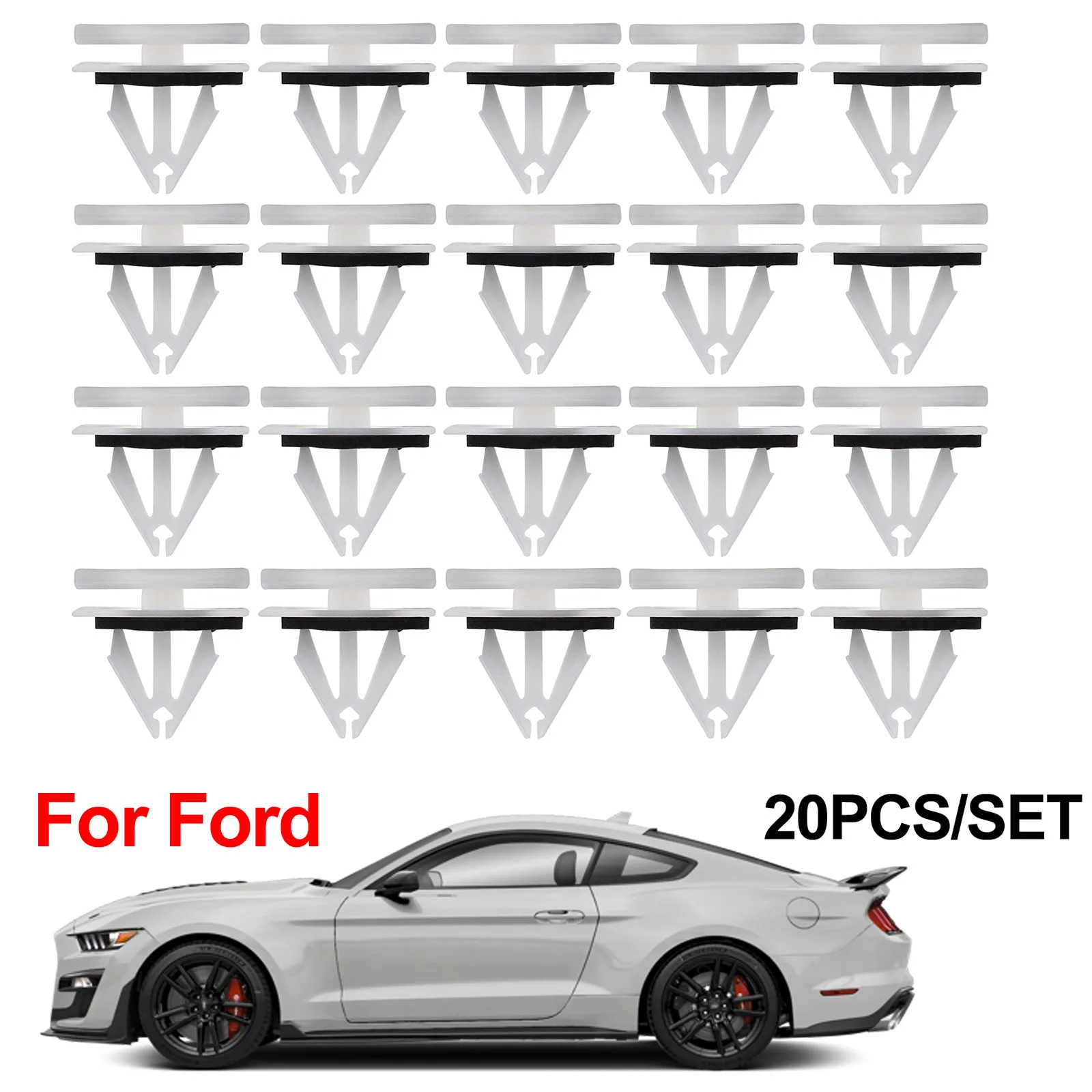 20x For Ford Fiesta Kuga S-max Escape Edge Ecosport F150 Mustang Side Skirt Sill Rocker Panel Molding Clips Retainer Rivet