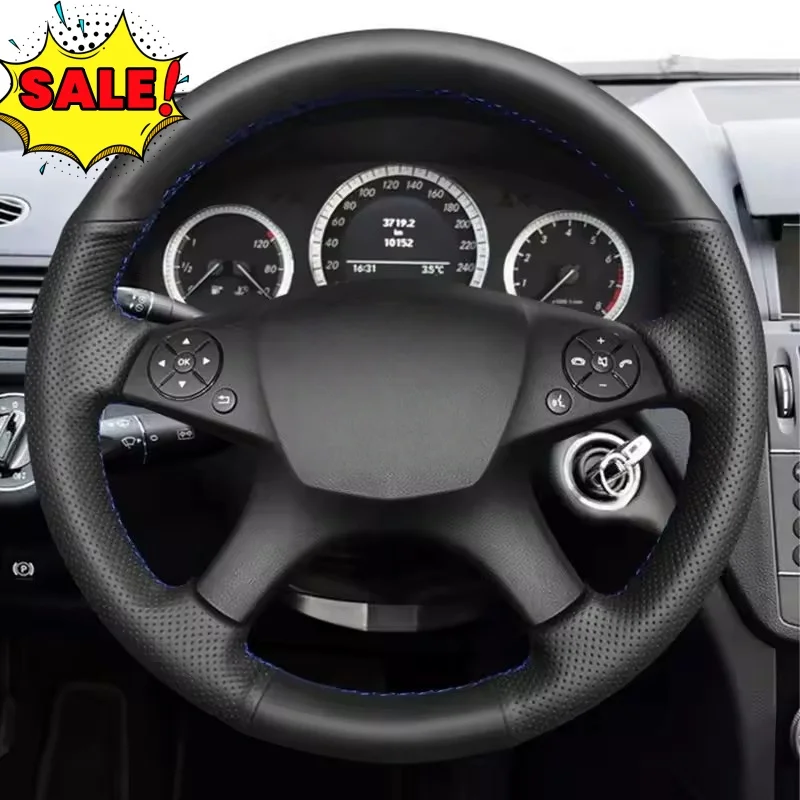 

Customizable Handmade Genuine Leather Steering Wheel Cover For Mercedes Benz C-Class W204 2007 2008 2009 2010 2011