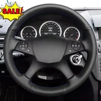 Funda de volante de cuero genuino hecha a mano personalizable para Mercedes Benz Clase C W204 2007 2008 2009 2010 2011