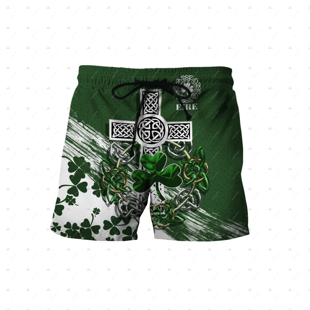 

Пользовательское имя, ирландский флаг страны Ирландии, винтажные летние пляжные шорты с 3D принтом в стиле Харадзюку, повседневные пляжные шорты, брюки X2