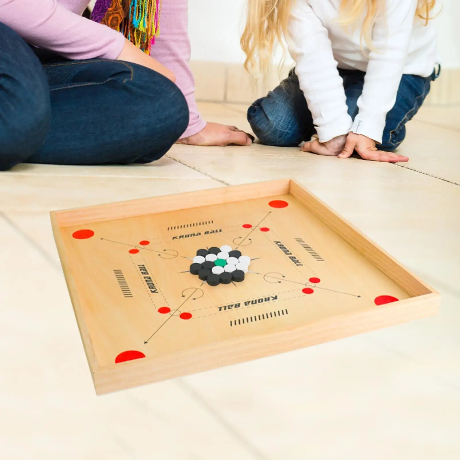 Zestaw planszowy Carrom Gra planszowa 18x18” Premium Senior Aktywność rekreacyjna Krawędzie z twardego drewna dla początkujących Dzieci Wszystkich graczy Rodziny