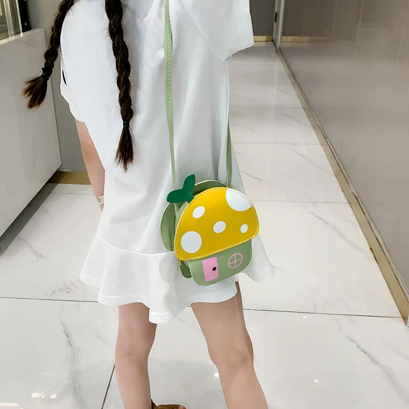 Cute New Mushroom Small House Children\'s Bags Fashion Cartoon Girls Crossbody Baby Princess Coin Bags Kids Travel Small Bag Gift