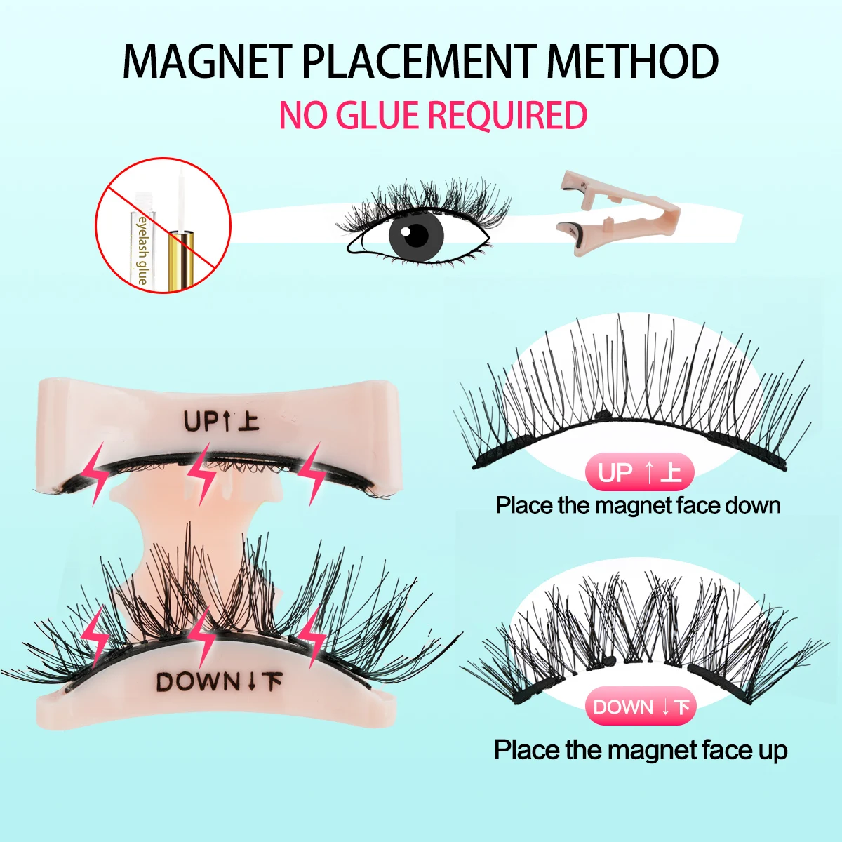 1 Pair Cat Eye Magnetic Eyelashes Set Natural Light Eyelash Extension Tools Reusable False Eyelashes With Tweezers Makeup New