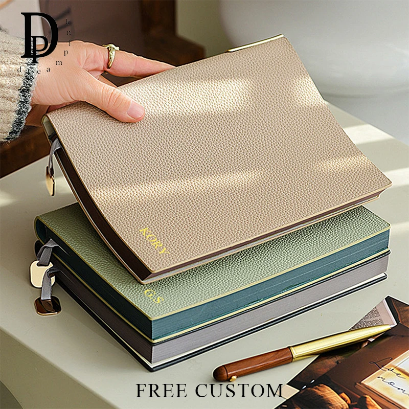 Engrave Name PU Leather Notebook A5 Business Office Student To Do List Personalized Simple Luxury Diary Books Stationery Gift