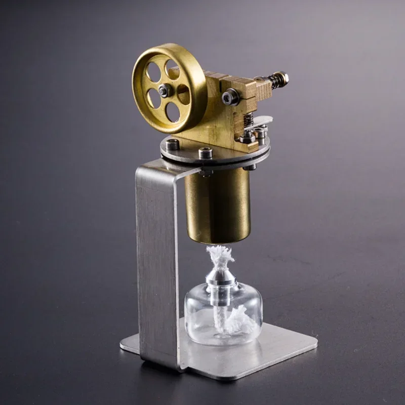 Stirling Steam Engine Model Mini Brass Boiler Alcohol Lamp Heating Experimental Toy Gift