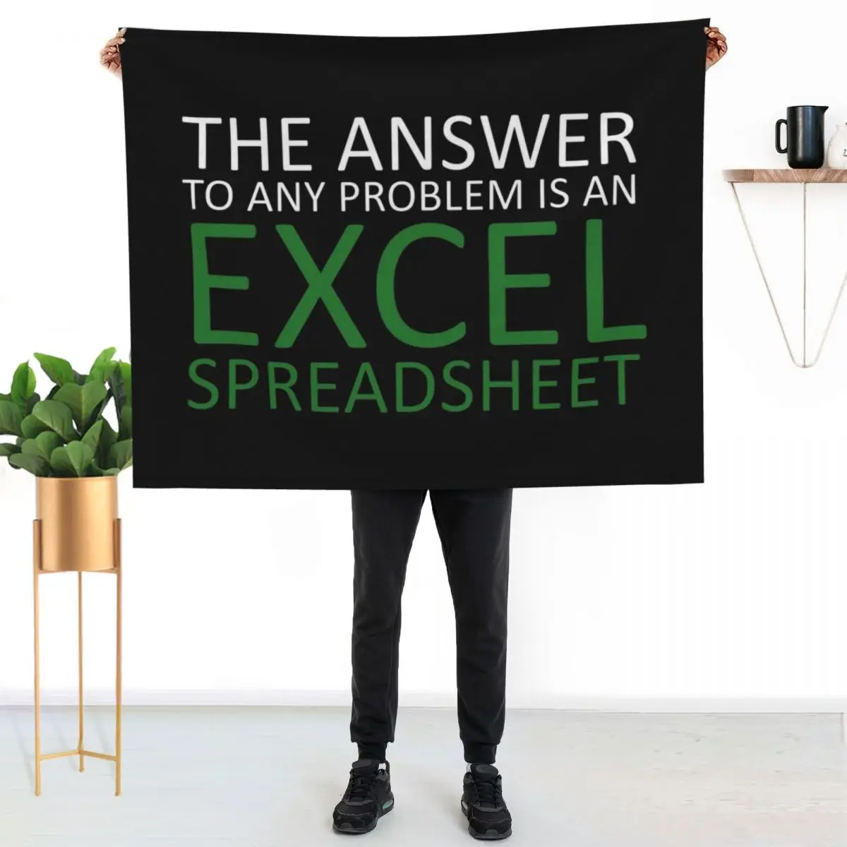 The Answer To Any Problem Is an Excel Spreadsheet,Birthday Party Gift Cute, Funny Anniversary Birthday Present Throw Blanket