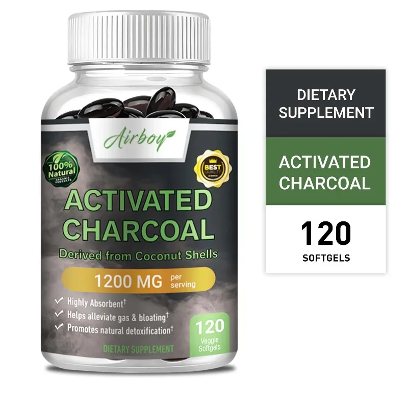 Activated Charcoal Capsules - Colon Cleansing,Helps Reduce Bloating, Maintain Bowel Regularity,Promotes Gut and Digestive Health