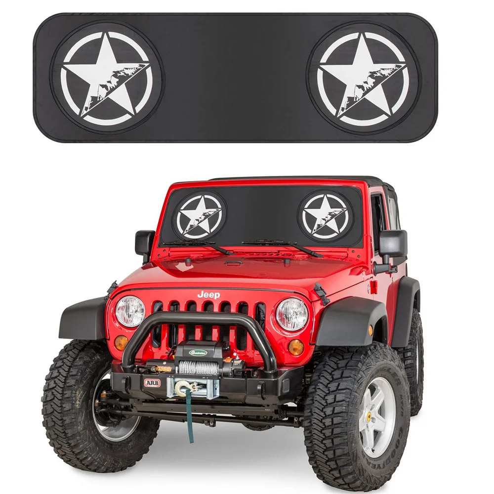 Für Jeep Wrangler Zubehör jk, tj, lj, yj Windschutz scheibe Sonnenschutz passt jedes Jahr Wrangler 2015-2017 Custom Fit, Hitzeschild Sonnen matte – Detail 4
