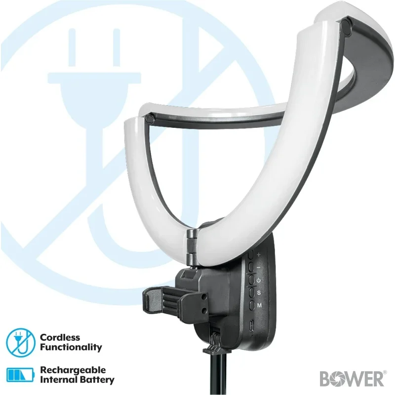 Bower-Anillo de luz LED RGB plegable, creador inalámbrico, 12 pulgadas, negro