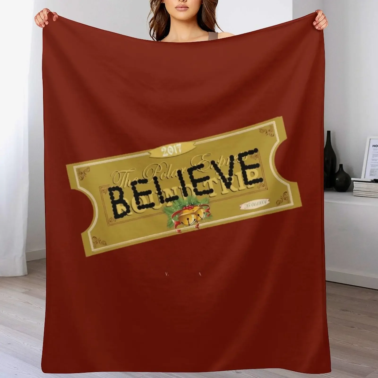 Believe Polar Express Santa Ticket Throw Blanket manga Nap christmas gifts Blankets