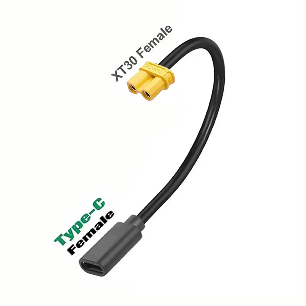 Type-C to XT30 Charging Cable PD 100W 20V/5A USB-C to XT30 Female Adapter Cord for RC Lipo Battery, Car Boat,FPV Racing Drone