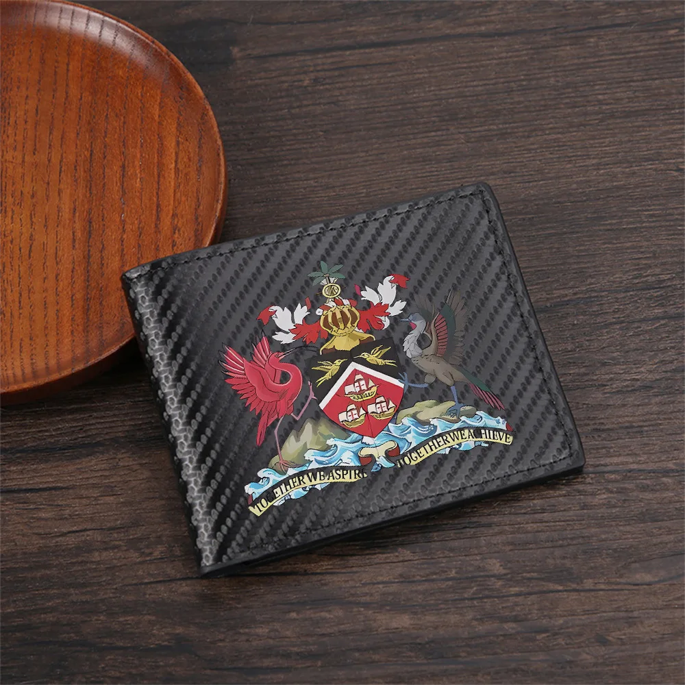 Birds coat of arms shield ships waves Men's Wallets Simple Business Modern Stylish Printing Design Gifts For Father Boyfriend Ch